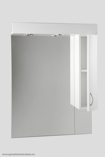 standrad 55 sz fehér magasfényű fürdőszoba bútor felsőszekrény tükrös